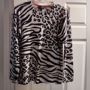 NWOT Charter Club Women's 100% Pure Cashmere Animal Print Sweater